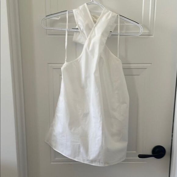 J. Crew White Poplin Cotton Halter Top - Picture 4 of 7